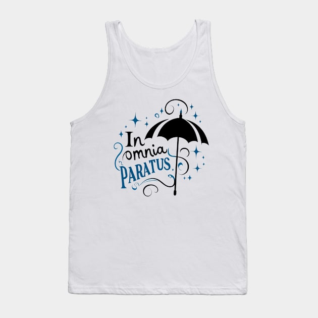 In Omnia Paratus - Umbrella and Scarf II - Typography Tank Top by Fenay-Designs